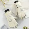 Guantes de Esquí para Mujer, Diseño de Cachorro de Dibujos Animados, Ciclismo al Aire Libre para Estudiantes, A Prueba de Frío, Forrados de Felpa, Engrosados, Compatibles con Pantalla Táctil, Guantes Cálidos de Invierno