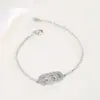 Pulsera de Cristal Ovalado de un Solo Punto de Moda para Mujer Joyería de Oro de 18 Quilates Pulsera Regalo para Dama de Honor Femenina