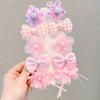 Princesa Super Hada Lazo Horquilla Flor de Tela Horquilla Accesorios para el Cabello para Niños No Daña el Cabello Clip BB Clip para Flequillo de Niña
