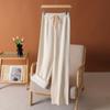 Pantalones de lana de pierna ancha con forro polar para mujer Otoño e Invierno Cintura alta Dosis Tejido grueso Largo estrecho Pantalones rectos Ropa exterior casual Pantalones largos