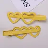 Pinza para el Cabello de Niña Estilo Coreano Doble Corazón Color Caramelo Sencillo Punta Pinza para Flequillo Pinza Superior Pinza Lacada Base para Accesorios del Cabello Venta al por Mayor