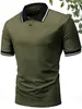 Nueva Camisa Polo de Verano para Hombre con Cuello, Mangas Cortas, Top Deportivo Casual para Golf, Camiseta de Manga Corta con Bloques de Color