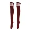 Calcetines de baile, calcetines largos de tres rayas hasta la rodilla para cosplay de mujer, calcetines altos, calcetines de mujer al por mayor, calcetines de rayas europeos y americanos