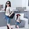 Conjunto de Camiseta y Shorts para Niña 2026 Nuevos Llegados de Verano Niñas Grandes Manga Corta Shorts de Mezclilla Ropa de Verano para Niños Moda T