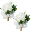 Corsage de novio y novia de fábrica para boda en stock venta caliente transfronterizo compromiso solapa corsage de muñeca suministros de boda
