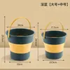 Cubo de Agua Plegable para Pesca al Aire Libre, Tamaños Grande y Pequeño, Viajes en Coche, Lavado de Coches, Cubo de Plástico Grueso Portátil para el Hogar con Asa