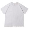 Camiseta de Verano 230g Color Sólido Hombro Caído Cuello Redondo para Hombres y Mujeres, Camiseta de Manga Corta Holgada Oversize de Algodón Puro, Marca de Tendencia Estilo Coreano