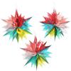 Decoração de Festa de Fim de Ano Natalino Colorida Cerâmica Seis Seções Montanha Estrela Bola de Espinhos Decoração Favo de Mel Pingente Tridimensional Ornamento Pendurado