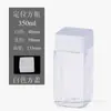 Taza Cuadrada para Té de Leche de 350ml 500ml con Tapa, Botella de Plástico PET Desechable de Moda para Bebidas para Llevar Comercial