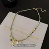 Collar Capa de Girasol con Cuentas de Piedra Natural de Gama Alta, Cadena para Suéter de Lujo Ligero, Elegante Cadena para Clavícula, Cadena para el Cuello para Mujer