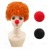 Peluca Afro Arcoíris de Payaso Cabello Rizado de Colores Día de Halloween Divertido Set de Disfraz [Personalizado]