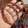Aproximadamente 4*2 mm Ágata Persa Rojo Natural Envuelto en Seda Corte Recto Cuentas Sueltas Espaciadoras Semiacabado para Collar Pulsera DIY con Cuentas