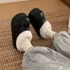 Pantuflas de Algodón Cerradas con Forro de Felpa para Mujer, Para Uso Interior/Exterior en Invierno, Modernas, Casuales, Antideslizantes, Impermeables, de Suela Gruesa, Zapatos de Algodón Calientes para el Hogar