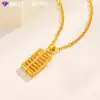 Oro Puro Oro 999 Oro Duro Colgante de Ábaco Collar de Oro para Mujer Collar de Oro Puro Colgante Industria de la Belleza Regalo Ventas