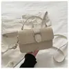 Bolsa de Mão Grande, Bolsa de Ombro, Bolsa Transversal Quadrada Pequena, Feminina, 2026, Novo Estilo, Tecida com Palha, Decorada com Cinto, Simples e Fashion