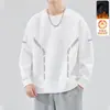 Moletom Masculino 2025 Outono Estilo Americano Solto Manga Longa Gola Redonda Pulôver de Lã Tendência Peso Pesado Versátil Jaqueta