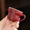 Taza maestra de cerámica con esmalte rojo y decoración dorada, taza de té kung fu para uso doméstico, taza personal para degustación de té, juego de té de una taza