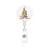 Navidad Gato Enfermera Doctor Pegamento Abs Blanco Retráctil Fácil de Tirar Giratorio Hebilla Fácil de Tirar Insignia
