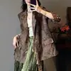 Fandu Blazer Vintage com Estampa Floral Lavado com Areia Duplo Fosco Outono 2026 Novo Leve Barra Larga Vintage