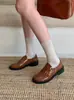 Calcetines para mujer, calcetines de felpa sin costuras, calcetines de media pantorrilla para otoño e invierno, estilo coreano, sencillos, versátiles, con rayas verticales, calcetines largos de color liso