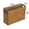 Cesta de almacenamiento de mimbre sintético ropa sucia juguetes bocadillos artículos varios cesta de almacenamiento tejida en bambú hogar sala de estar mueble de TV escritorio completo
