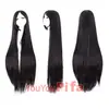Peluca de Cosplay Bidimensional para Mujer, Cabello Largo, Estilo Anime, Negra, Morada, Roja, Colorida, Blanca, 100 cm, Cabello Largo Recto Negro, Peluca de Cabeza Completa