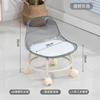 Taburete bajo con polea Silla pequeña transparente con rueda universal Taburete giratorio para niños Taburete pequeño de acrílico Taburete bajo para el hogar Respaldo
