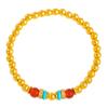 Tienda de oro Puzuo con pulsera de cuentas de oro, ágata roja, turquesa de imitación de oro, nueva pulsera china multitesoro para novia