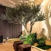 Olivo Artificial de Alta Calidad, Planta Verde Grande de Pie para Decoración de Paisajismo Interior y Exterior, Escaparate, Árbol Falso, Árbol Banyan Estilo Nórdico