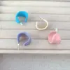 Pendientes de Plata de Ley 925 con Aguja, Color Caramelo de Verano, Gota de Aceite Irregular en Forma de C para Mujer, Pendientes Versátiles y Elegantes para el Uso Diario de la Mujer