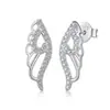 Brincos de Asas em Prata de Lei S925 Estilo Coreano para Mulheres, Design Exclusivo com Zircônia Microcravejada, Joia de Orelha da Moda, Venda Quente Transfronteiriça