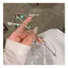 Gafas sin Montura de Borde Cortado con Diamantes Bling-Bling Tachonadas de Estrellas con Montura Pequeña y Lentes Graduados