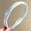 Diadema de corona alta estilo coreano, diadema de borde ancho, diadema para lavarse la cara con dientes, accesorio para el cabello de tela a cuadros de alta gama
