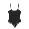 Atacado Fabricante de Roupas Femininas Transfronteiriço Moda Europeia e Americana Verão 2026 Versátil Ajuste Slim Top Camisola de Renda Irregular Plissada