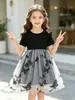 Vestido de Verano para Niñas de Canalé con Mangas Volantes y Bordado de Mariposas, Falda Abullonada de Malla, Vestido de Princesa para Salir, Moderno