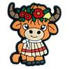Amazon Dibujos Animados Vaca Escocesa Lindos Accesorios Accesorios DIY Funda para Teléfono Móvil Bolso Pasador Parche de Goma Blanda