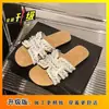 Sandalias planas cómodas estilo hada para mujer, nuevo modelo primavera-verano 2025, sandalias planas para uso exterior, combinan con faldas, dulces zapatos de playa