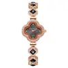 Liga viva de quatro folhas trevo moda pulseira decorativa relógio de quartzo esmeralda relógio feminino relógio mulheres fabricantes de relógios atacado