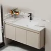 Nuevo Práctico Espacio Panal de Abeja Aluminio Gabinete de Baño Cerámica Integrado Lavabo Encimera de Lavabo Baño Apartamento Pequeño