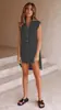 2026 Verano Nuevo Producto Amazon Wishebay Más Vendido Chaleco de Solapa Botonado con Abertura Vestido Camisa