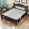 Cama plegable para uso doméstico, cama doble con estructura de hierro y colchón, cama sencilla para viviendas de alquiler, cama de tablero duro, cama para siesta en la oficina, cama individual