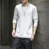 Playera de manga larga para hombre primavera algodón moderno cuello redondo holgada casual interior primavera camiseta juvenil top ropa