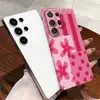 Adecuado para Funda de Teléfono Samsung Galaxy S25, Ilustración Rosa de Empalme, Funda de Película de Cobertura Total de Gama Alta S24/S23