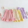 [Sin Devoluciones ni Cambios] Vestido de Princesa Liso para Niña 2026 Verano Nuevo Estilo Moda Coreana para Bebé Vestido Chaleco Elegante