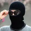 Gorro de Punto Engrosado con Forro de Felpa para Hombre, Gorro Cálido de Invierno con Protección Facial y de Cuello Integrada, Gorro sin Dobladillo, Gorro para Clima Frío, Personalización Transfronteriza