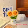 Decoração de Mesa Girassol Enfeites Artesanais Decoração de Escritório Flor Tecida Produto Acabado Presente de Aniversário para Mulheres Novo Estilo