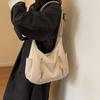 Cross-border grande capacidade casual saco de lona estudante saco de ombro simples all-match sólido cor crossbody bag commuter tote bag