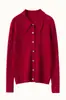 Elegante Camisa Suéter de Caxemira Slim-Fit com Gola Polo Canelada, Suéter Tricotado, Novo Estilo Outono e Inverno, Cardigan Botão-a-Botão Emagrecedor para Mulheres