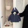 Sudadera con Capucha de Terciopelo Linda para Niños Otoño e Invierno Unisex Bebé Dibujos Animados Dinosaurio Parte Superior Engrosada Chaqueta Cálida