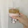Vaso de Vidrio con Montaña de Nieve Apilada, Vaso Alto de Restaurante de Moda para Bebidas Frías, Vaso para Bebidas con Burbujas de Jugo, Taza de Café Estilo Coreano